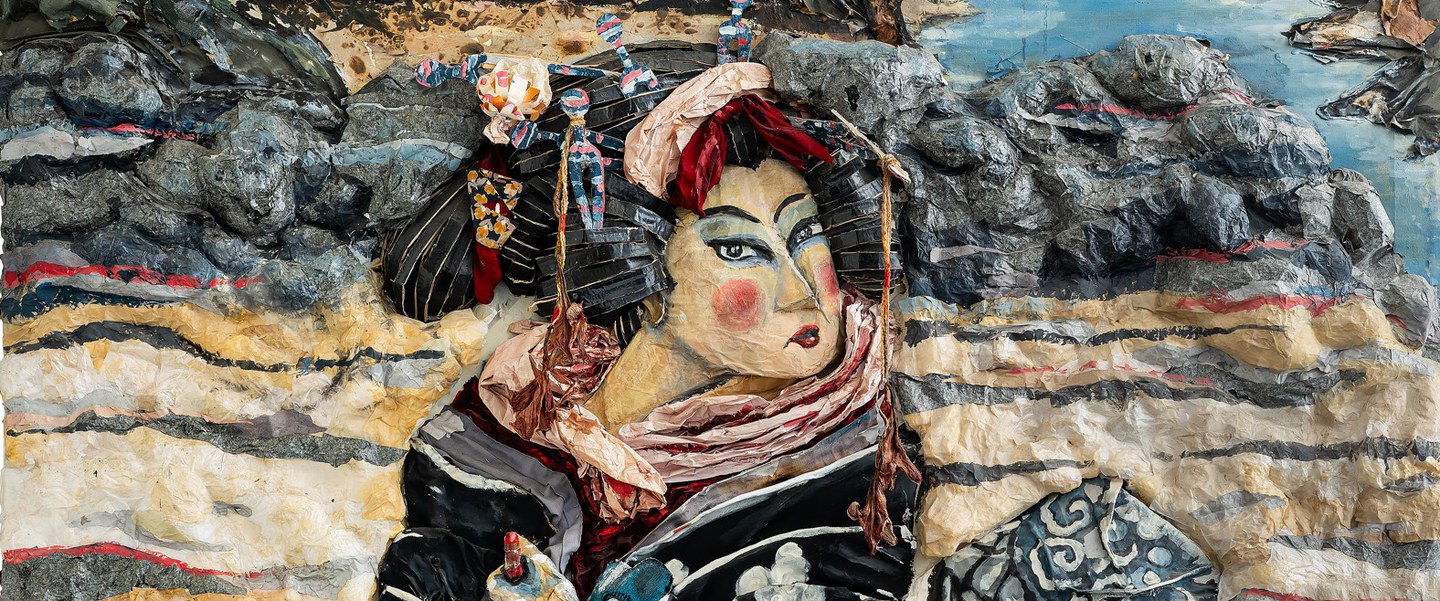 particolare quadro con donna giapponese